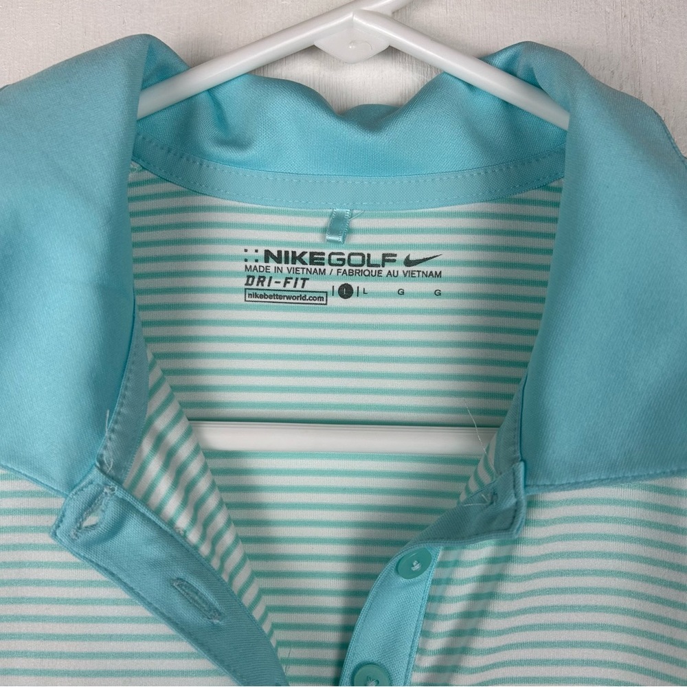 **SOLD**Nike | NIKEGOLF women’s sleeveless blue/green shirt top 1/4 button polo - Picture 4 of 16